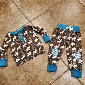 Mudpie Moose Outfit 3-6 months